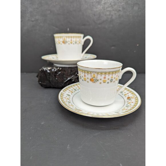 Garden Bouquet Fine China 4078 Replacement Cup and Saucer Set Lot of 2 - Picture 1 of 10